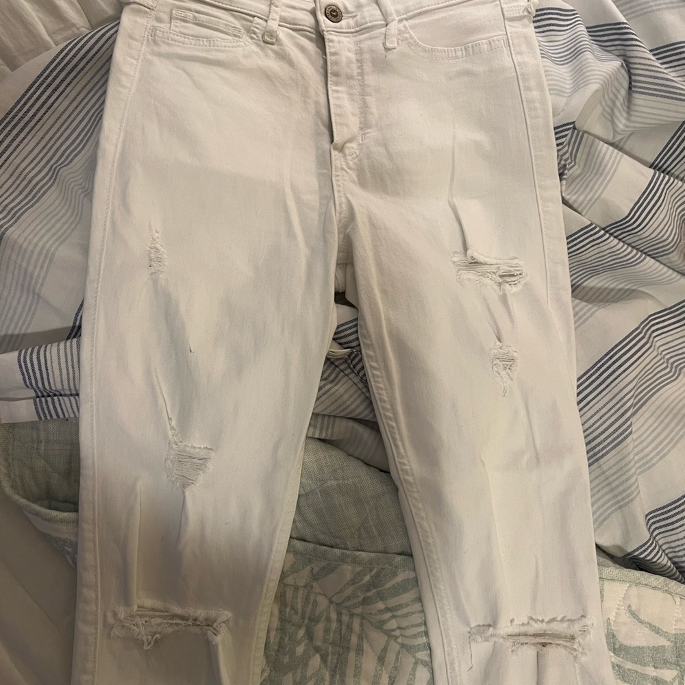 Hollister white skinny jeans